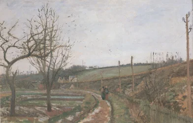 La Route au bord du chemin de fer effet de neige